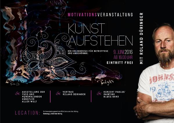 Plakat der Veranstaltung KUNST AUFSTEHEN u.a. mit Roland Düringer